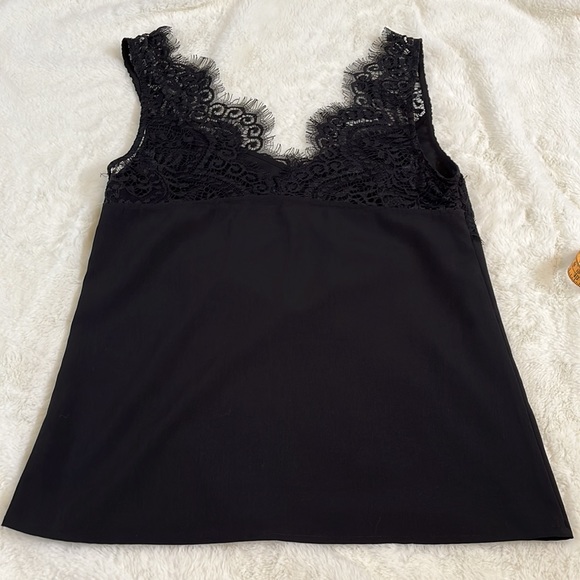 French Connection Black Lace Top Sz 0 - Picture 4 of 7